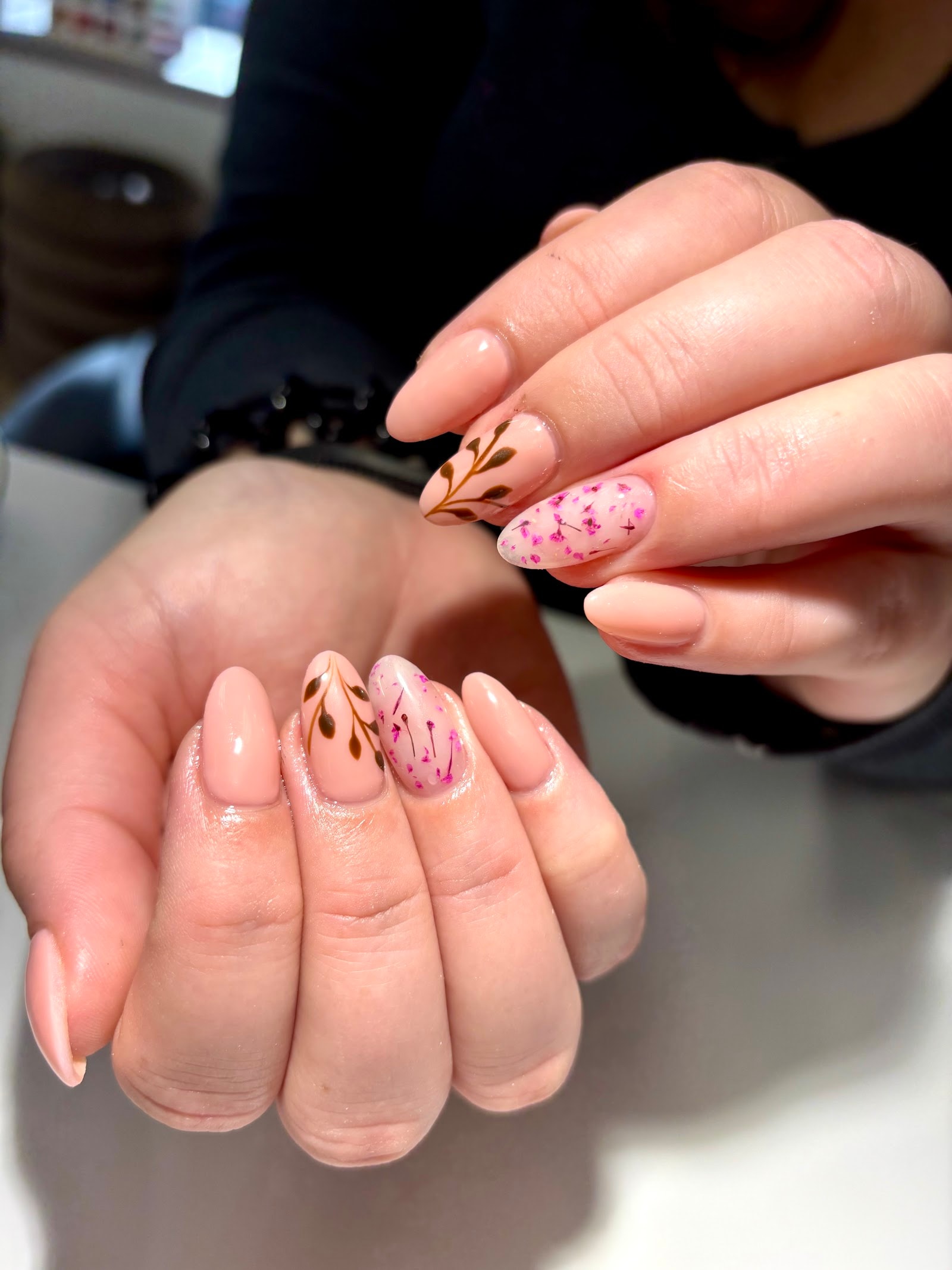 Pink nail art at Kittie Nails and Beauty